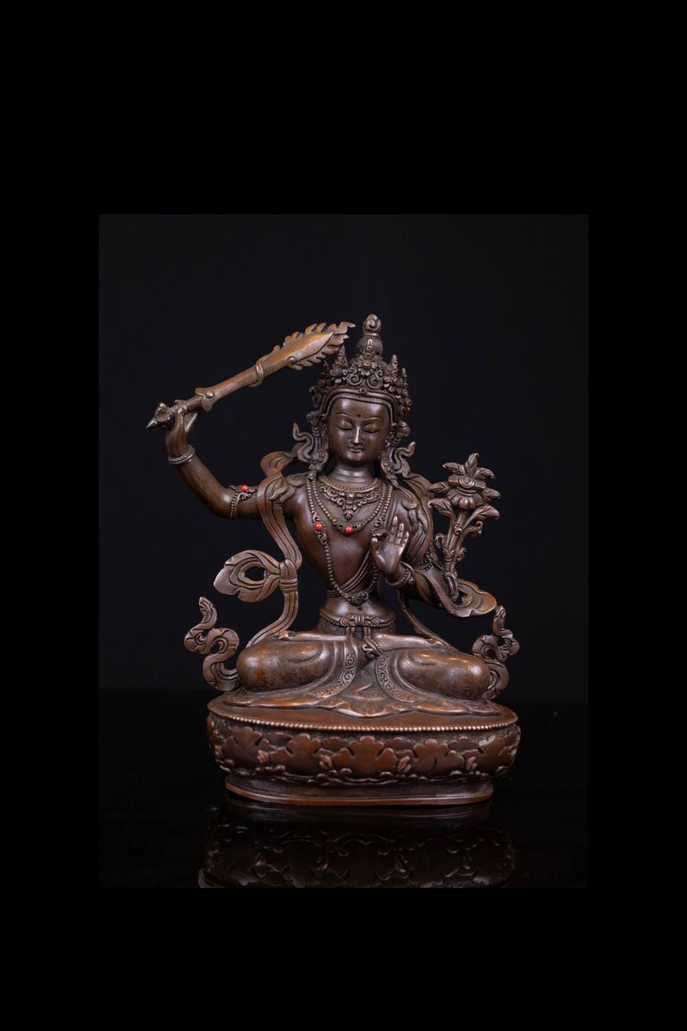 Divine Manjushree Statue | Ethically Sourced Materials | Rare Handcrafted Collectible Statue | Enhance Mindfulness and Clarity
