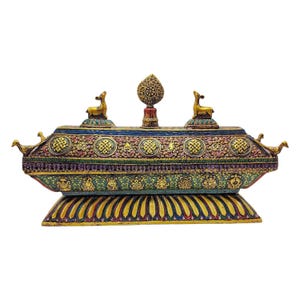 Handcrafted Tibetan Brass Incense Burner: Ritual Censer with Lid