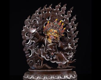 法の守護者白マハーカーラ像 | 金剛乗の道の守護者 | 精神的な保護と法