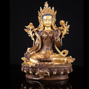 Green Tara Statue | Handcrafted Artistry with Meticulous Detailing |   Ideal for Meditation and Spiritual Growth