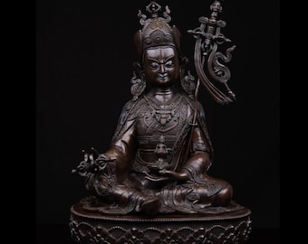 Handmade Oxidized Copper Padmasambhava Statue: Buddhist Guru Rinpoche