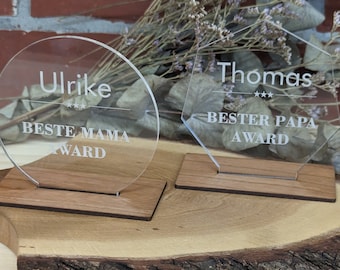 Personalized Awards - Best Mom - Best Dad - Gift Idea Award