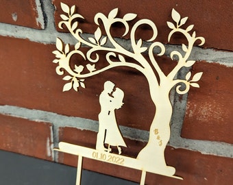 Wooden cake topper / cake topper with personalization - individual engraving - for weddings - couples