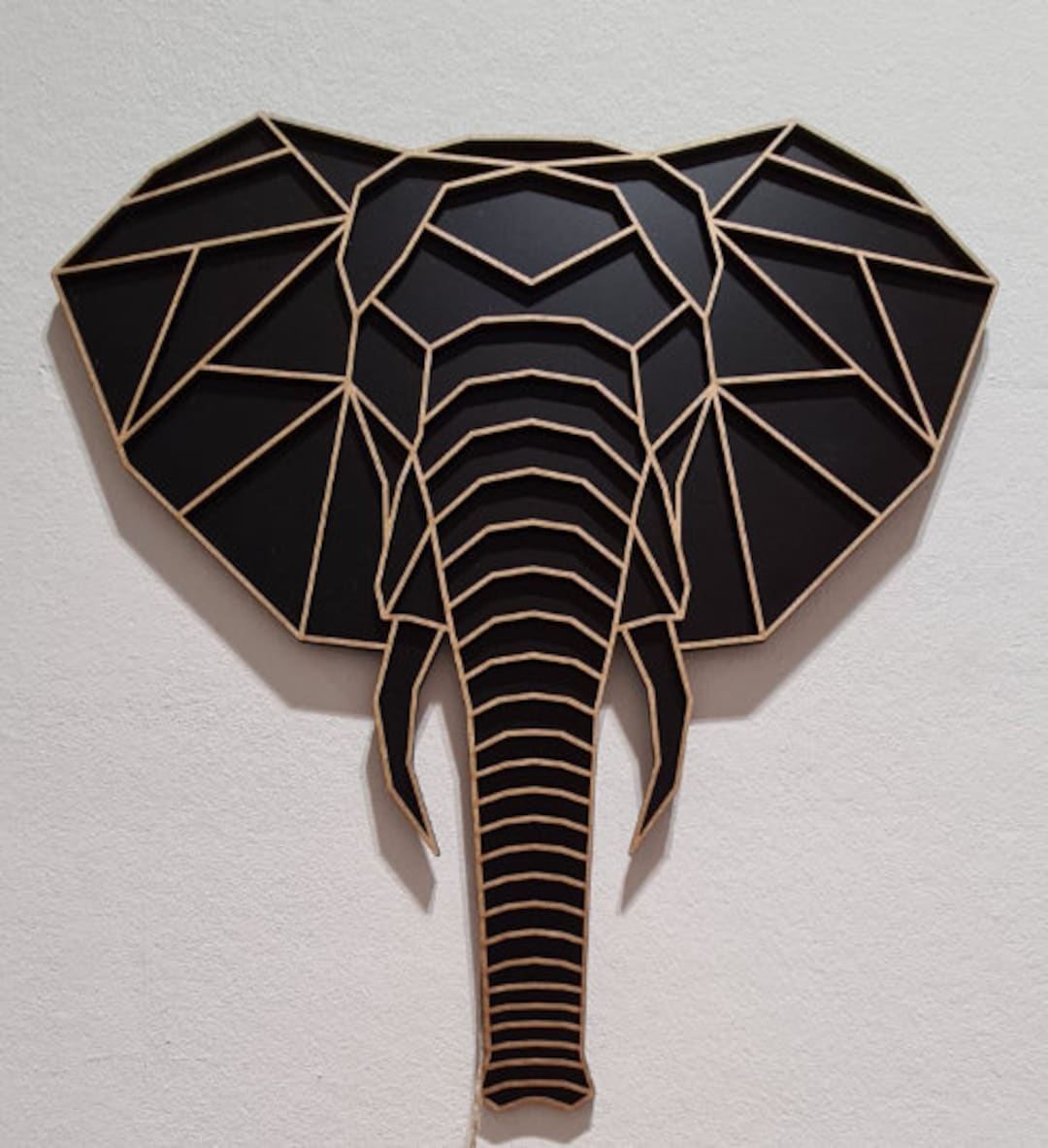 Wooden Animal Head With Black Background Plate Wall Etsy