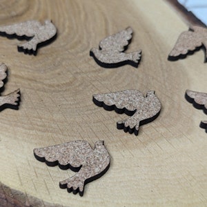 Doves made of cork scattered decoration for baptism / communion / confirmation image 3