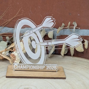 Personalized Awards Dart - Tournament Awards - Small Award Games - Board Game Trophy - Gift Idea Award