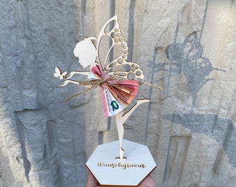 Fairy Money Gift - Wooden Packaging - Display - Birthday / Communion / Confirmation / Other Celebrations - Personalized Money Gift