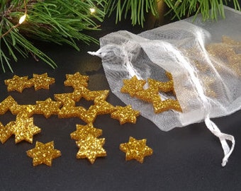 Décoration de table - étoiles - Noël/hiver - étoiles scintillantes - décoration à disperser