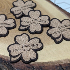 Cork cloverleaf Personalized table decoration Baptism / Confirmation / Communion / Birthday Personalized scatter decoration image 4