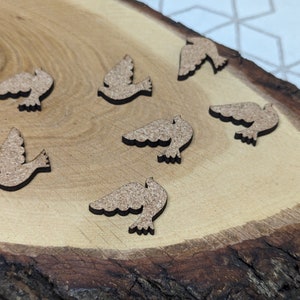 Doves made of cork scattered decoration for baptism / communion / confirmation image 4