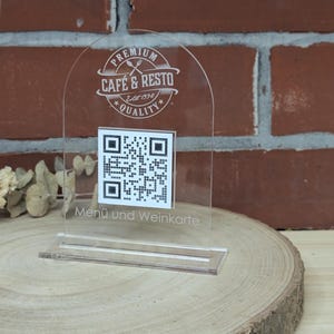 QR Code Stand - Menu Website Social Media - personalized - for restaurants, shops and self-employed - Table Stand Sign
