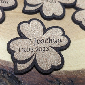 Cork cloverleaf Personalized table decoration Baptism / Confirmation / Communion / Birthday Personalized scatter decoration image 3