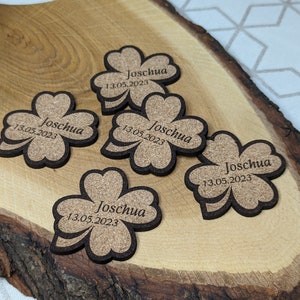 Cork cloverleaf Personalized table decoration Baptism / Confirmation / Communion / Birthday Personalized scatter decoration image 5