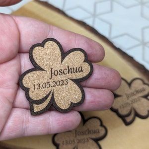 Cork cloverleaf Personalized table decoration Baptism / Confirmation / Communion / Birthday Personalized scatter decoration image 2