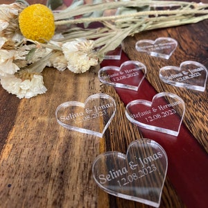 Personalized table decoration - Acrylic glass hearts - Wedding / Birthday / Baptism / Communion - Personalized scatter decoration