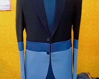 Heren feestkleding zwart fluwelen blazer aanpassen met satijnen revers/feestkleding jas/item aanpassen/bruiloftblazer aanpassen