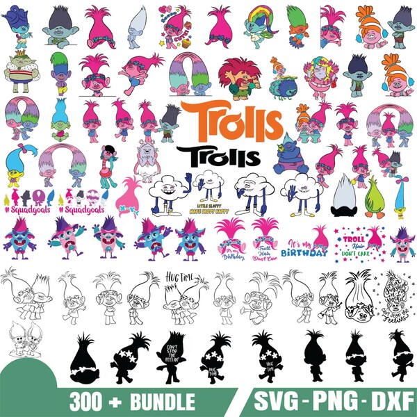 Trolls Svg bundle- PNG-SVG-DXF