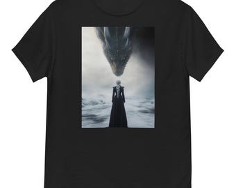 Maglietta classica unisex con epica fantasia medievale "Regina del Drago".