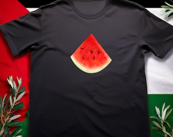 T-shirt Palestine Watermelon Slice – Simbolo di resistenza e libertà – Maglietta classica unisex