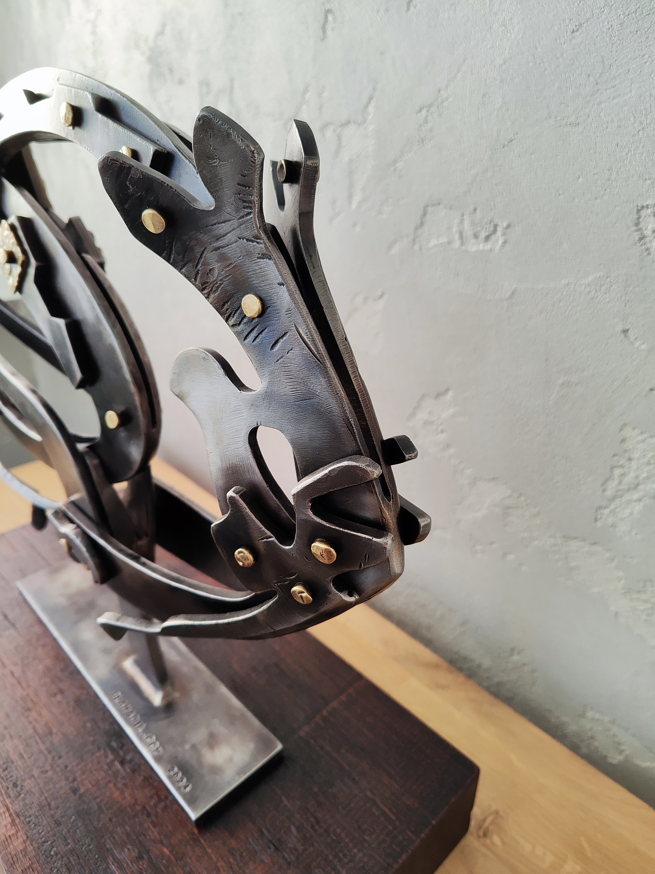Steel Fish nautilus. Abstract Sculpture is a Decoration That Will Bring ...