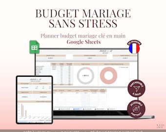 Planilha Google para Orçamento de Casamento (Francês) | Painel Automatizado | Controle de Despesas e Depósitos | Calendário | 8 Abas | Casamento Sem Estresse