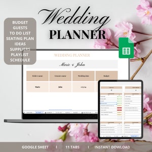 Digitale weddingplanner bruin l Bruiloftorganisator l Bruiloftspreadsheet 2025 I Bruiloftchecklist l Bruiloftzitplaatskaart l Bruiloftbudget