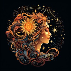 Diosa celestial pared arte impresión descarga digital, impresión digital para el hogar u oficina, arte celestial de estrellas de fantasía, arte de la diosa, solo digital