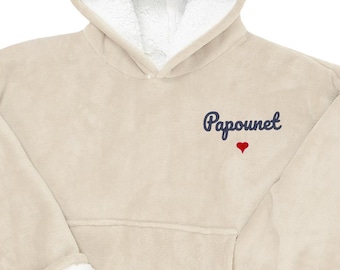 Sweat-plaid personnalisé, cadeau brodé - cadeau Noël, pull à personnaliser, cadeau femme, cadeau homme, idée cadeau personnalisé mamie, mama