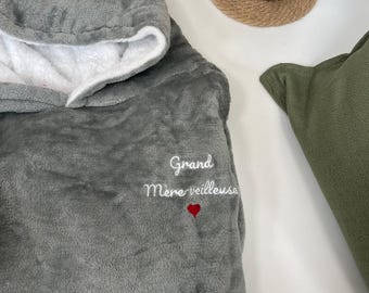 Svettplättad personnalisé, cadeau brodé - cadeau Noël, pull à personnaliser, cadeau fête des grands-mères, idée cadeau personnalisé mamie