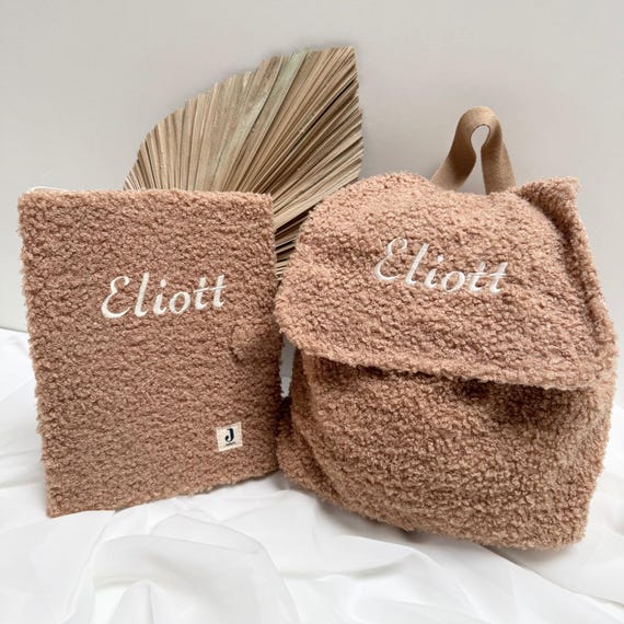 Sac bouclette bébé + protège carnet de santé à personnaliser- cadeau naissance bébé personnalisé, sac enfant brodé, étui carnet santé brodé