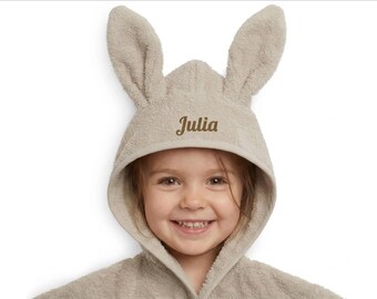 Sortie de bain enfant, serviette à capuche pour bébé, cadeau naissance, cape de bain, poncho éponge enfant, peignoir éponge brodé