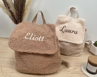 Sac à Dos Enfant Personnalisé Prénom Brodé Bouclette- cadeau personnalisé enfant rentrée scolaire, sac à dos prénom enfant école, sac crèche