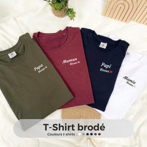 Tee-shirt broderie personnalisée Tata- cadeau Tata, anniversaire Tata , noël Tata, cadeau Tata, annonce Tata, cadeau tante, t-shirt tata