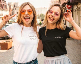 Tshirt EVJF brodé pour future mariée ou team de la mariée