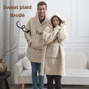 Svettplätad personnalisé cadeau brodé - cadeau anniversaire avec broderie, cadeau de noël femme, idée cadeau personnalisé fille garçon Crème