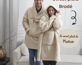 Svettplättad personnalisé cadeau noël brodé - cadeau anniversaire maman, cadeau de noël femme, idée cadeau personnalisé tata, mamie, papi