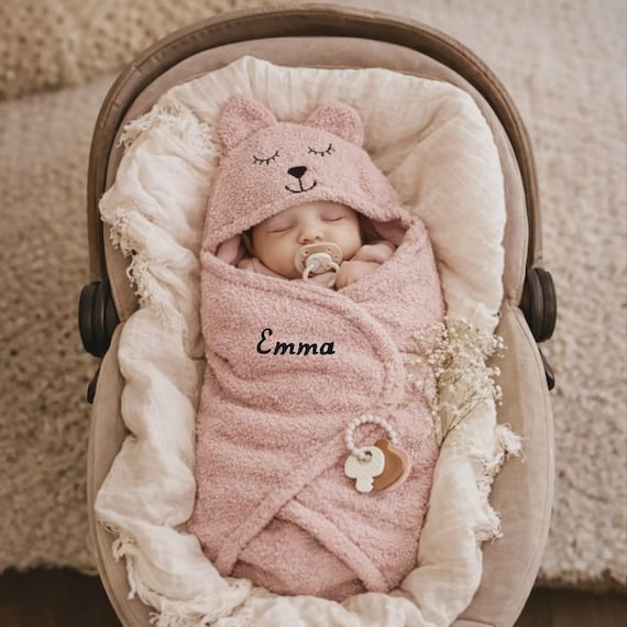 Couverture bébé personnalisée - cadeau naissance bébé brodé, cadeau maternité personnalisé, cadeau bébé, nid d'ange bébé brodé
