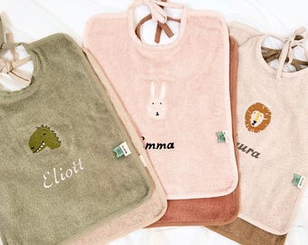 Bavoirs brodés enfant prénom personnalisé coton bavoir pour enfant, cadeau bébé, bavoir personnalisé, accessoire repas enfant personnalisé