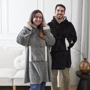 Sweat-plaid capuche personnalisé, Pull plaid broderie, Cadeau Noël brodé, cadeau anniversaire personnalisé, plaid brodé, cadeau femme homme Gris