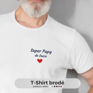 Camiseta brodé Papy - cadeau anniversaire papi personnalisé, cadeau papi, camiseta papi, camiseta personnalisé papi, fête des grands père