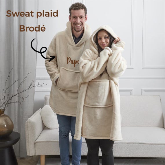 Cadeau Noël Personnalisé Sweat Plaid Brodé Cadeau Anniversaire