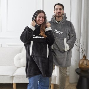 Svettplätad personnalisé cadeau brodé - cadeau anniversaire avec broderie, cadeau de noël femme, idée cadeau personnalisé fille garçon Noir