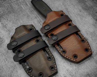 ESEE 4 Funda híbrida de cuero Kydex / TRANSPORTE HORIZONTAL