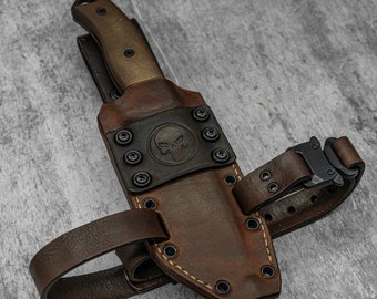 Funda híbrida de Kydex y cuero para cuchillo ESEE 5