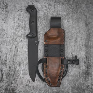 Hybrid sheath kydex leather case for KABAR BK7 Punisher edition knife
