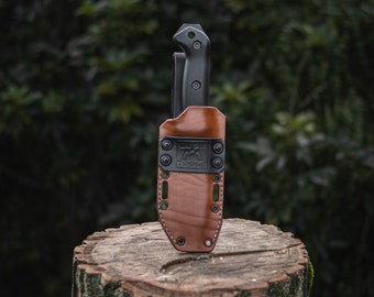 Funda híbrida de cuero kydex para cuchillo KABAR BK2