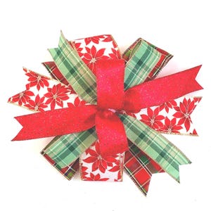 Kerstboomstrik: kerststerprint met draad, cadeauverpakking 10 x 10"