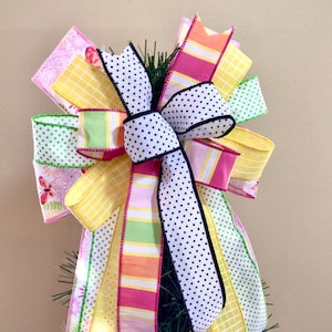 Butterfly Spring Wreath Bow: Handmade Wired Ribbon Decor