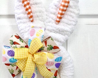 Easter wreath, bunny head wreath, carrot wreath, spring wreath, gift, door hanger