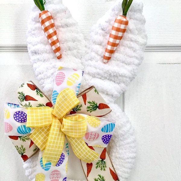 Easter wreath, bunny head wreath, carrot wreath, spring wreath, gift, door hanger